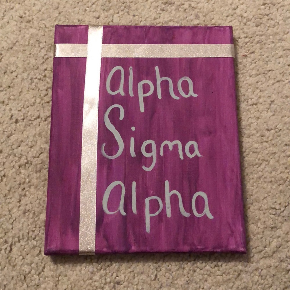 alpha sigma alpha ribbon canvas